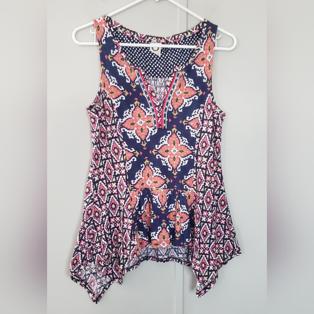 Anthropologie Akemi + Kin Asymmetrical Galapa Split Neck Tank Top